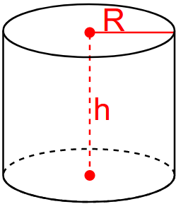 Volume vun engem Zylinder no Héicht a Basisradius