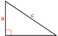 d'Gebitt vun engem Dräieck mat engem Been an der Hypotenuse