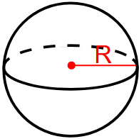 Volume vun enger Kugel no sengem Radius